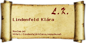 Lindenfeld Klára névjegykártya